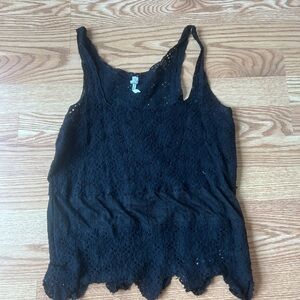 Free People Black Lace Tank